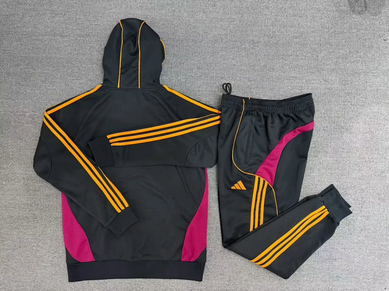 Roma Zipper Sweatshirt Kit(Top+Pants) Black 2025/26