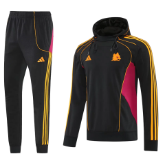 Roma Zipper Sweatshirt Kit(Top+Pants) Black 2025/26