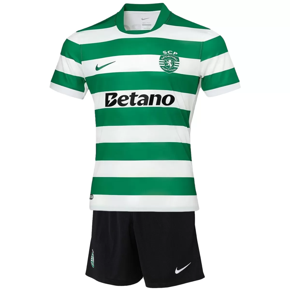 25-26 Sporting CP  Home Soccer Kids Kit Jersey+Shorts