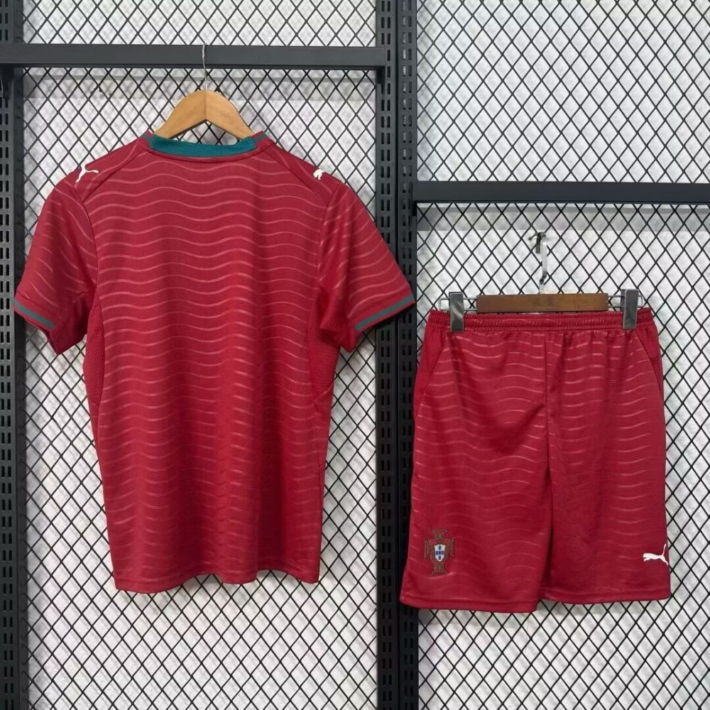 2026 Portugal  Home World Cup Soccer Kids Kit Jersey+Shorts