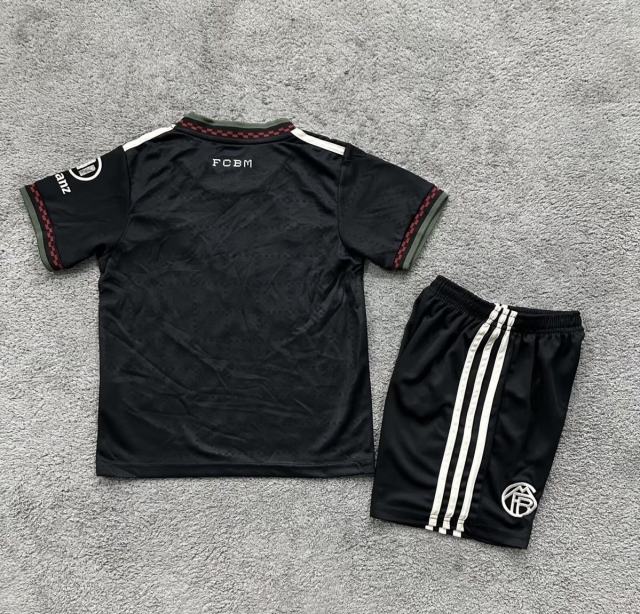 25-26 Bayern Munich Third Away Soccer Kids Kit Jersey+Shorts