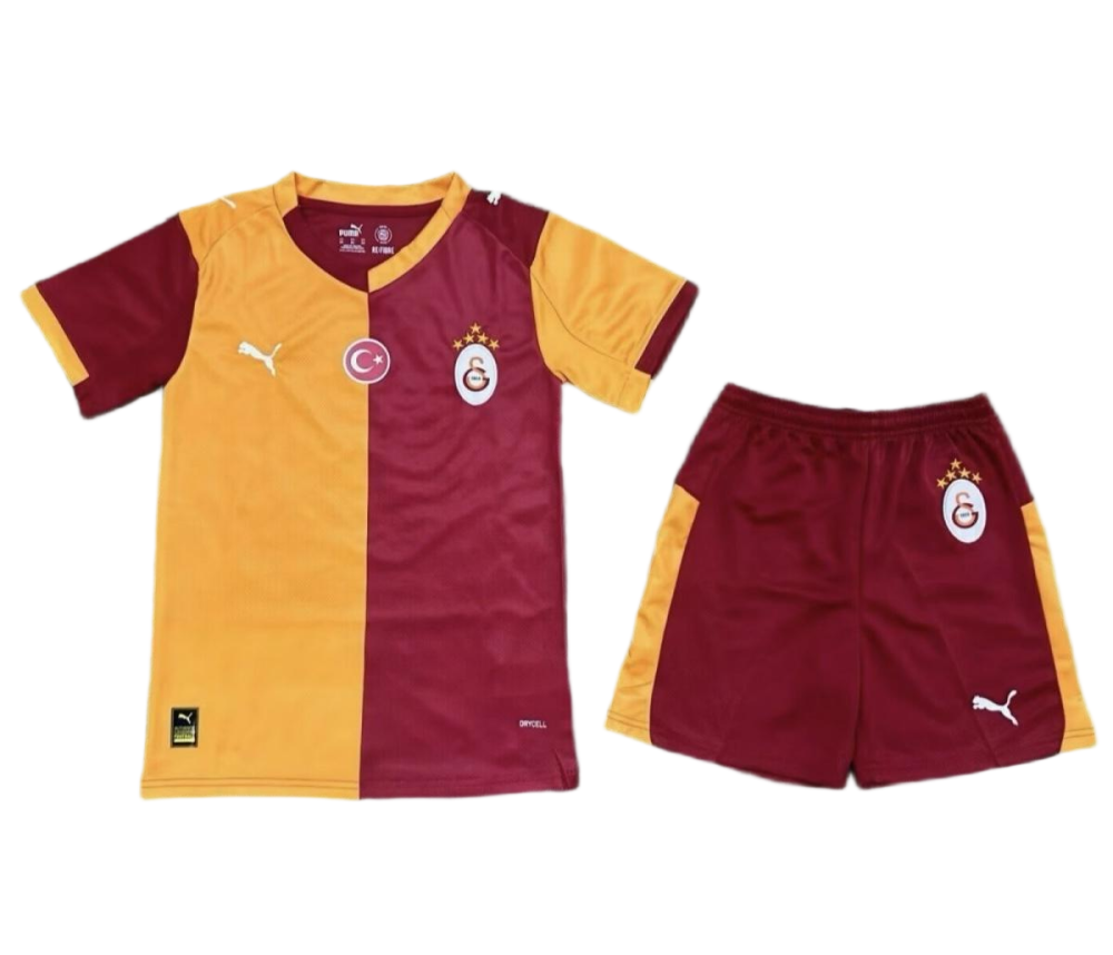 25-26 Galatasaray S.K. Home Soccer Kids Kit Jersey+Shorts