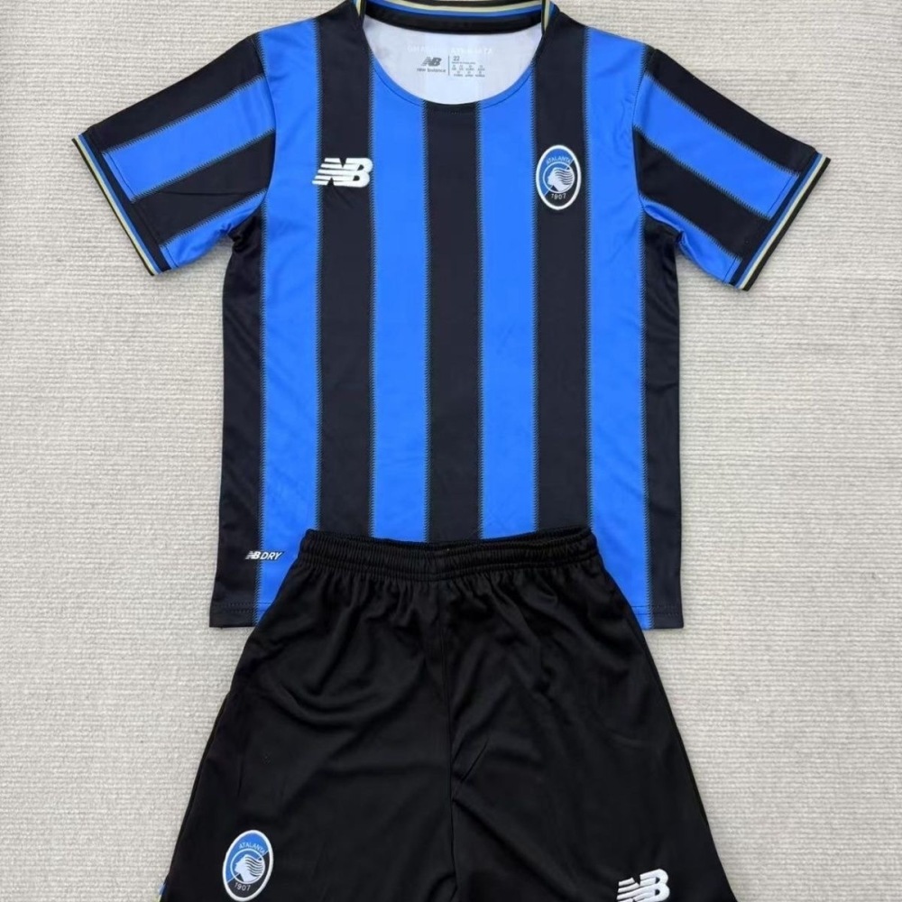 25-26 Atalanta Home Soccer Kids Kit Jersey+Shorts