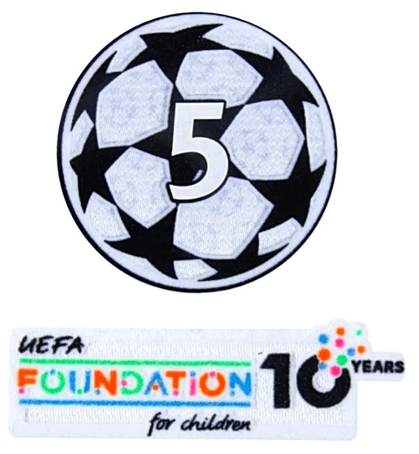 2025-26 UEFA Barcelona UCL Starball + Foundation 10 Years Anniversary Patches
