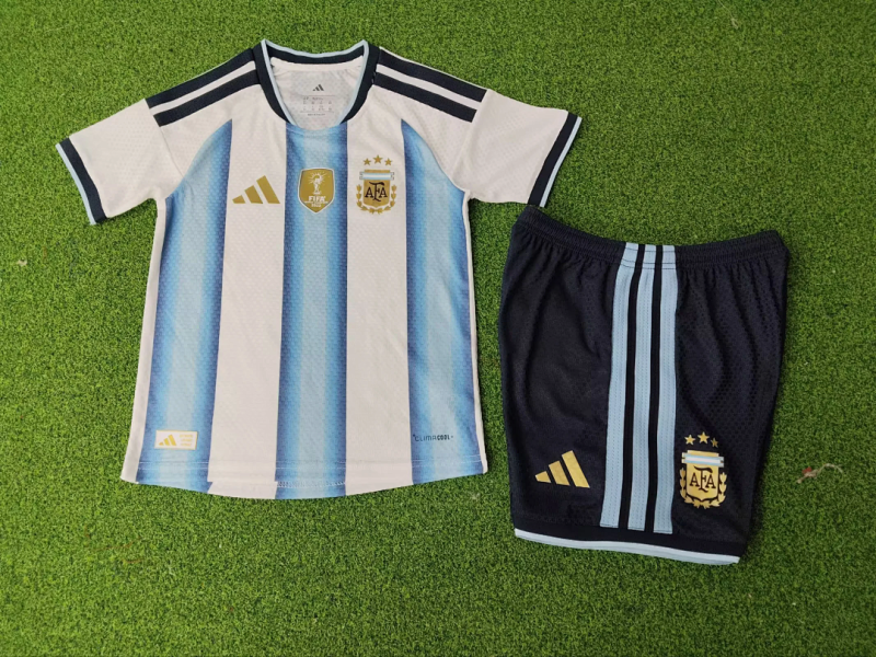 2026 Argentina Home World Cup Soccer Kdsi Kit Jersey+Shorts