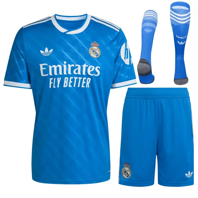 25-26 Real Madrid Third Away Soccer Full Kit Jersey+Shorts+Socks