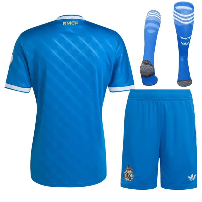 25-26 Real Madrid Third Away Soccer Full Kit Jersey+Shorts+Socks