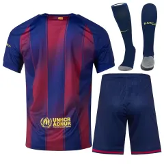 25-26 Barcelona Home Soccer Full Kit Jersey+Shorts+Socks