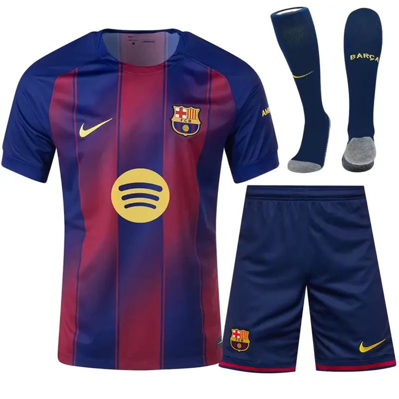 25-26 Barcelona Home Soccer Full Kit Jersey+Shorts+Socks