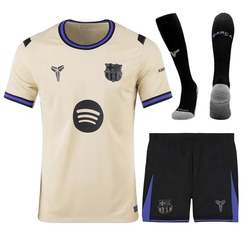 25-26 Barcelona Away Soccer Full Kit Jersey+Shorts
