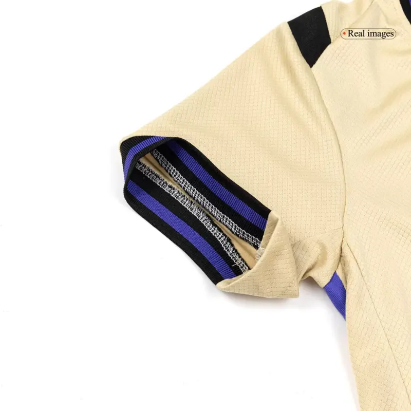 25-26 Barcelona Away Soccer Full Kids Kit Jersey+Shorts+Socks