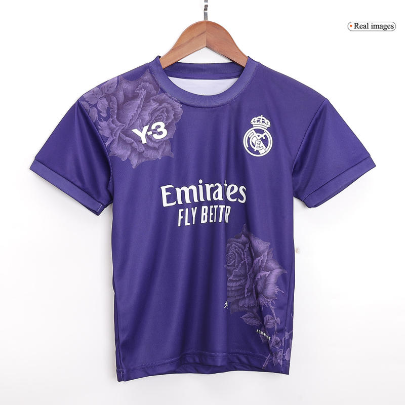 23-24 Real Madrid Y-3 Fourth Jersey Kit Purple (Jersey+Shorts)