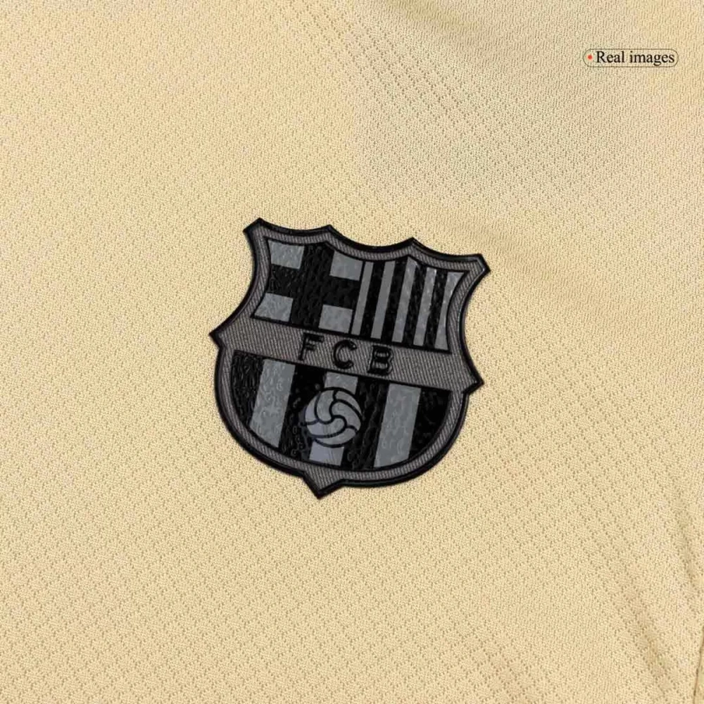 25-26 Barcelona Away Soccer Full Kids Kit Jersey+Shorts+Socks