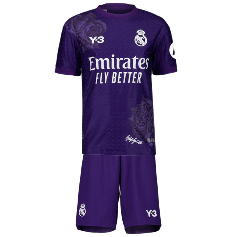 23-24 Real Madrid Y-3 Fourth Jersey Kit Purple (Jersey+Shorts)