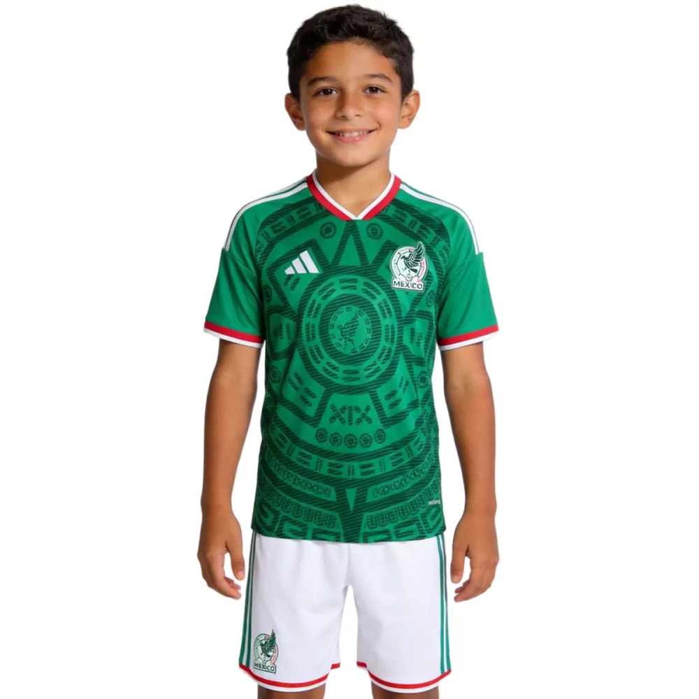 2026 Mexico World Cup Home Kids Kit Jersey+Shorts