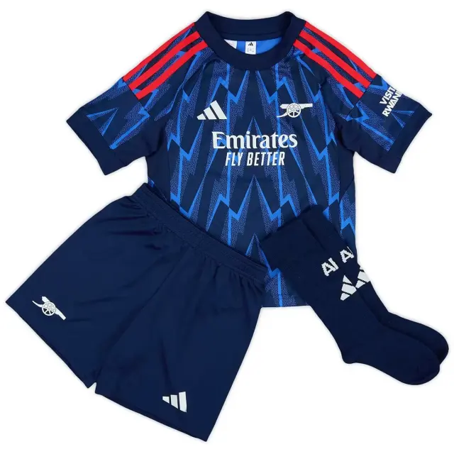 25-26 Arsenal Away Soccer Kids Full Kit Jersey+Shorts+Socks