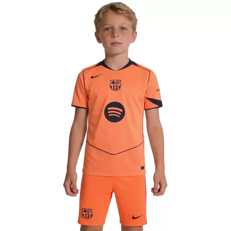 25-26 Barcelona Third Away Soccer Kids Kit Jersey+Shorts