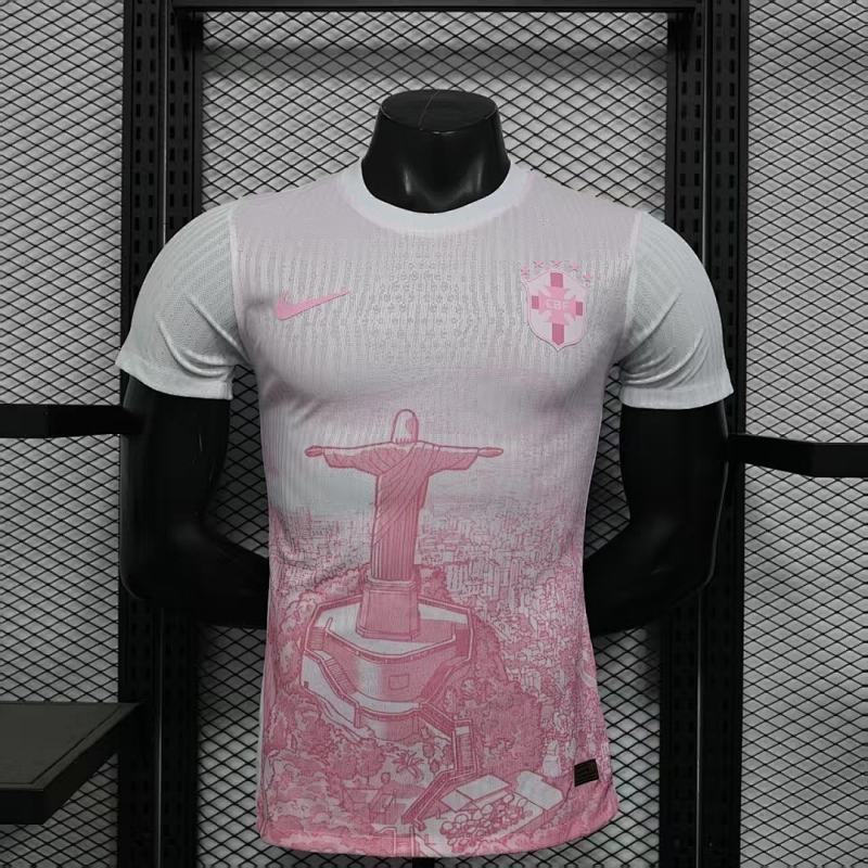 2025 Brazil Pink Special Edition Kit Player Version Soccer Jersey
