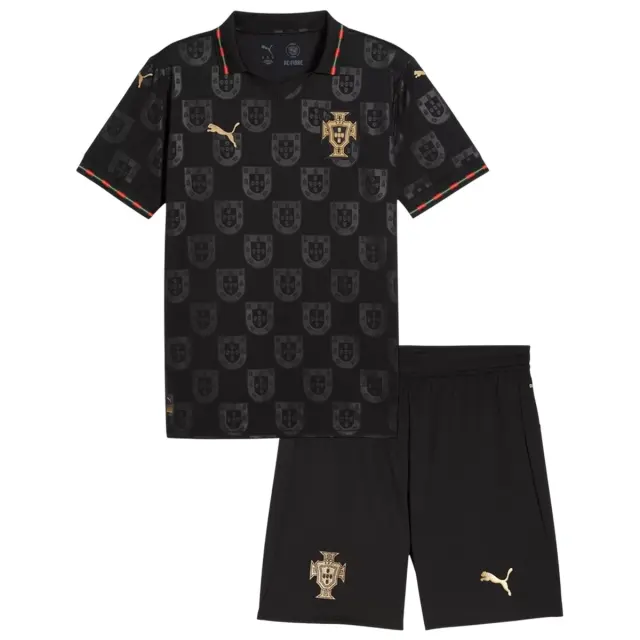 2026 Portugal  'Black Panther' Special Edition Kids Kit Jersey+Shorts