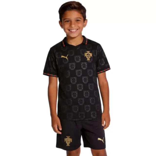 2026 Portugal  'Black Panther' Special Edition Kids Kit Jersey+Shorts