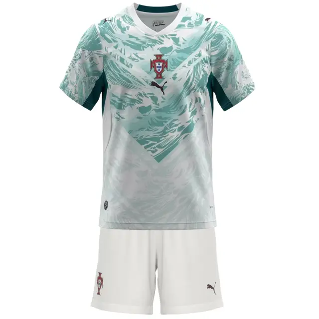 2026 Portugal  Away World Cup Soccer Kids Kit Jersey+Shorts