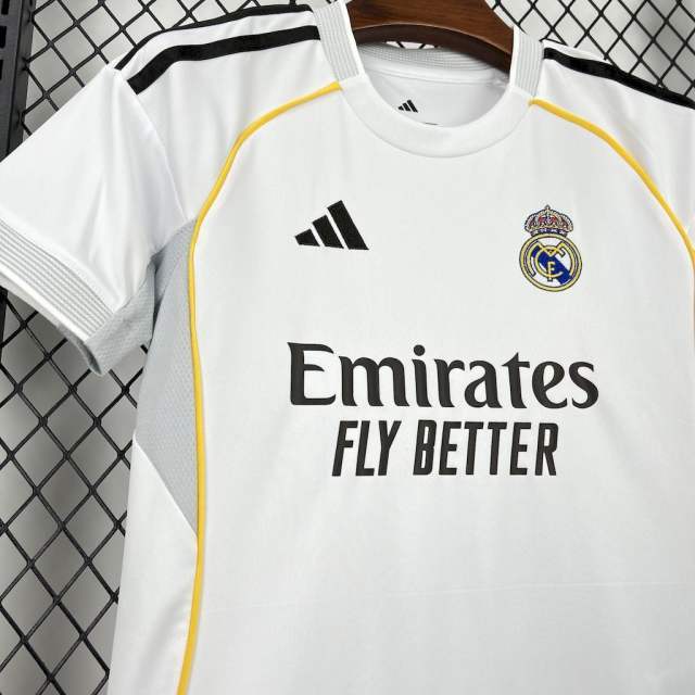 25-26 Real Madrid Home Soccer Kids Kit Jersey+Shorts