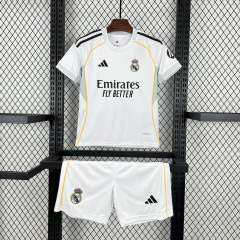 25-26 Real Madrid Home Soccer Kids Kit Jersey+Shorts