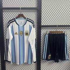 2026 Argentina Home World Cup Soccer Kdsi Kit Long Jersey+Shorts