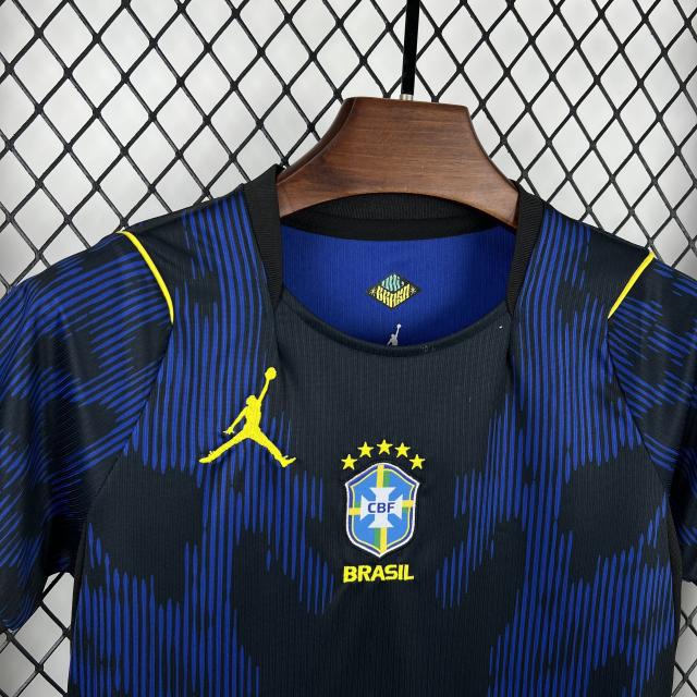 2026 Brazil Away World Cup Football Kids Kit Jersey+Shorts