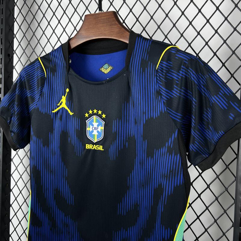 2026 Brazil Away World Cup Football Kids Kit Jersey+Shorts