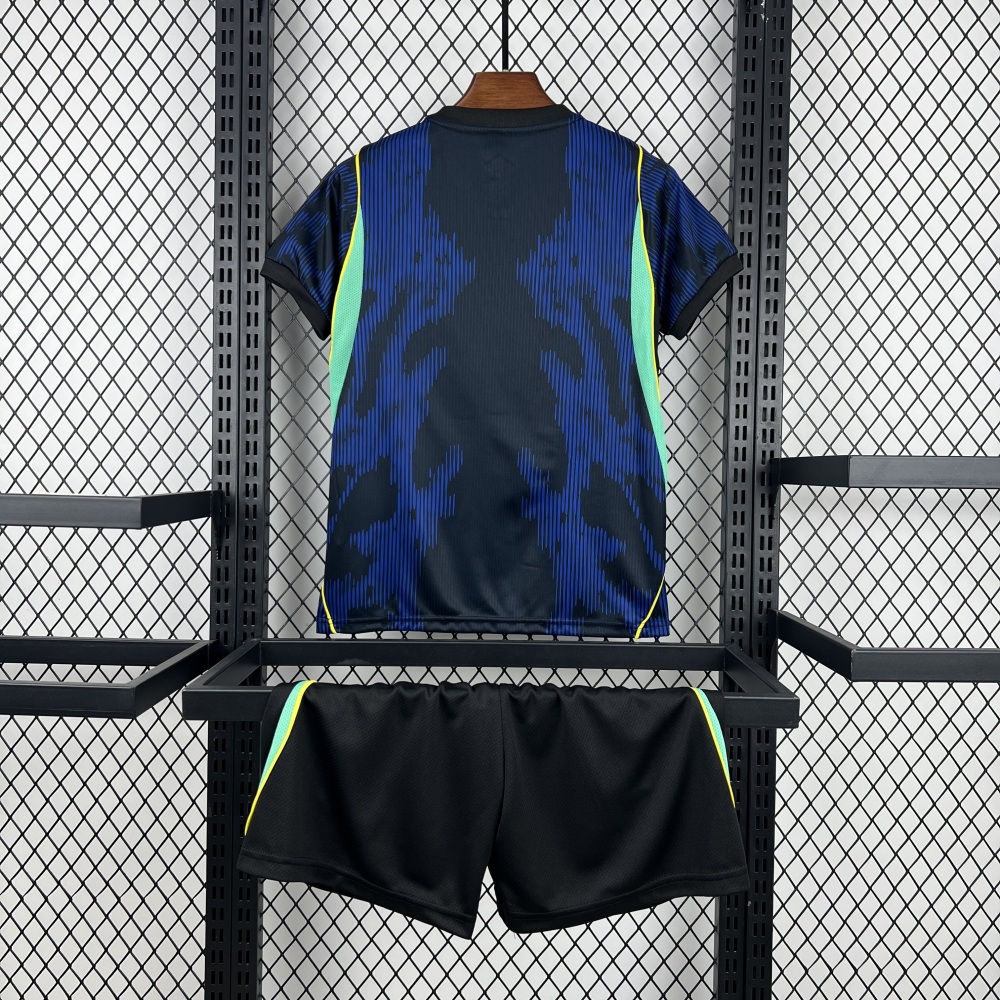 2026 Brazil Away World Cup Football Kids Kit Jersey+Shorts