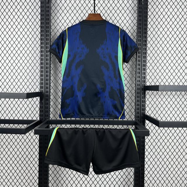 2026 Brazil Away World Cup Football Kids Kit Jersey+Shorts