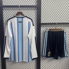 2026 Argentina Home World Cup Soccer Kdsi Kit Long Jersey+Shorts
