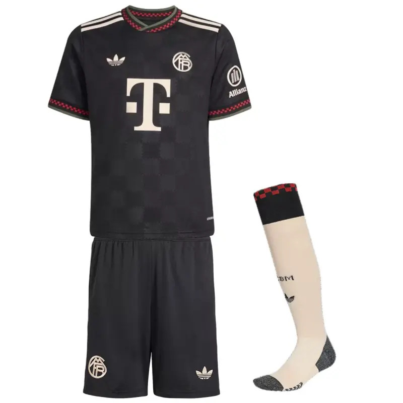 25-26 Bayern Munich Third Away Soccer Kids Full Kit