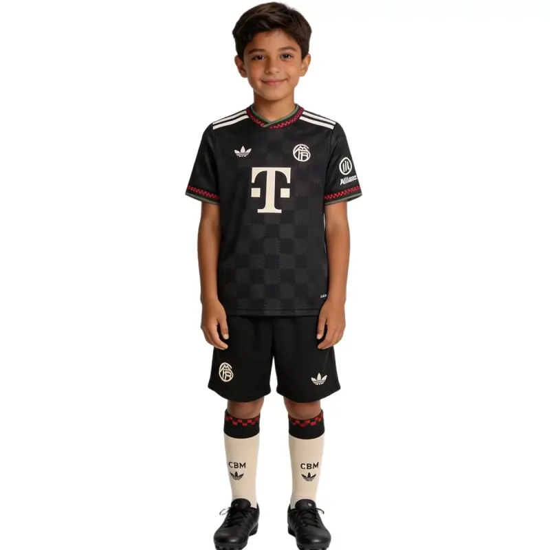 25-26 Bayern Munich Third Away Soccer Kids Full Kit