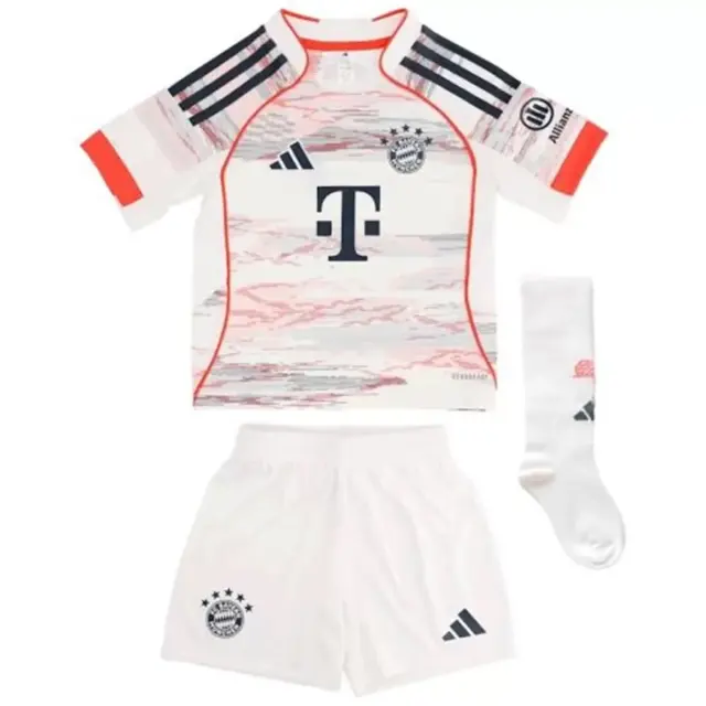 25-26 Bayern Munich Away Soccer Kids Full Kit