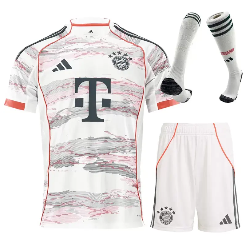 25-26 Bayern Munich Away Football Full Kit Jersey+Shorts+Socks