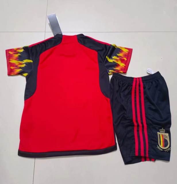 2022 Belgium World Cup Home Kids Kit Jersey+Shorts