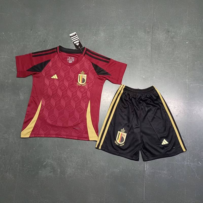 2024 Belgium Euro Cup Home Kids Kit Jersey+Shorts