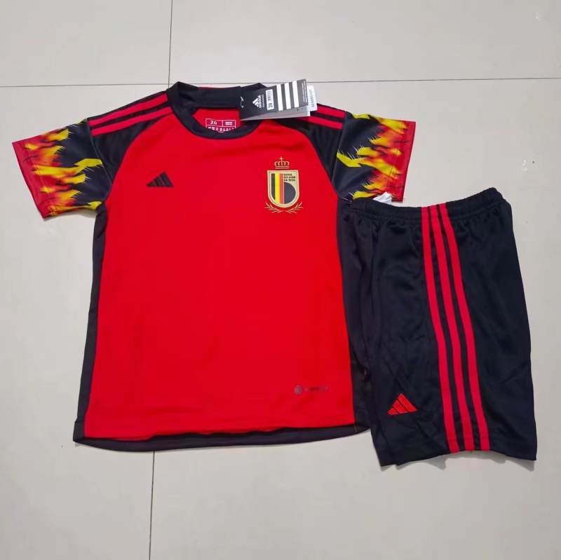 2022 Belgium World Cup Home Kids Kit Jersey+Shorts
