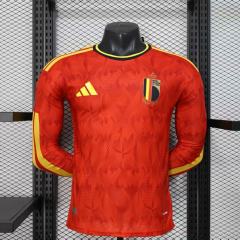 2026 Belgium World Cup Home Football Jersey Player Version Long Sleeve