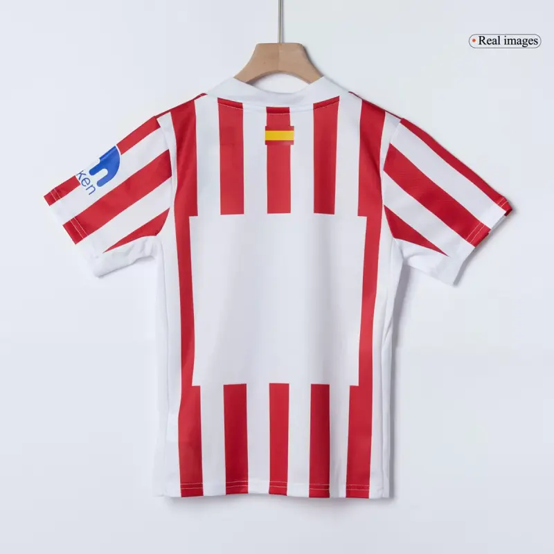 25-26 Atletico Madrid Home Soccer Full Kids Kit Jersey+Shorts