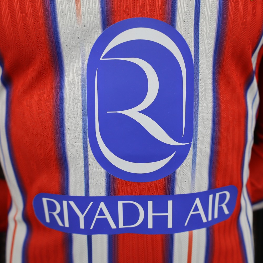 24-25 Atletico Madrid Home Soccer Jersey Player Edition Long Sleeve