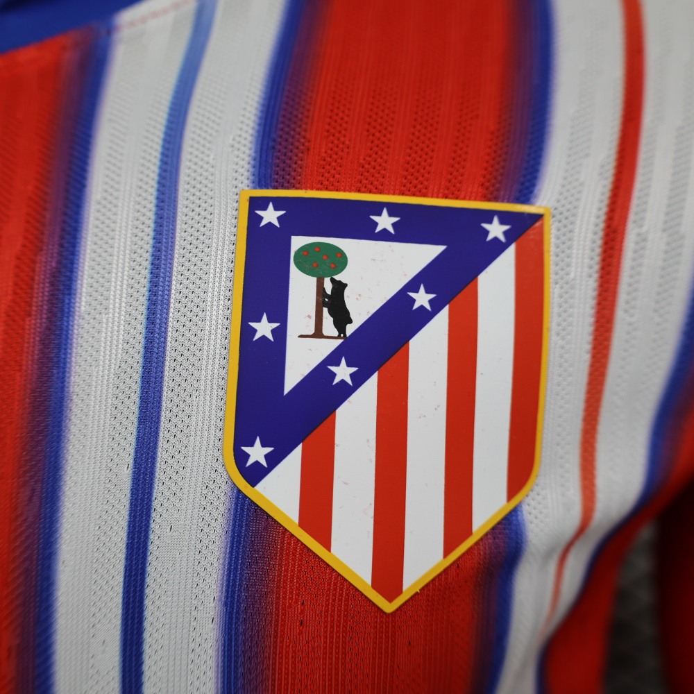 24-25 Atletico Madrid Home Soccer Jersey Player Edition Long Sleeve