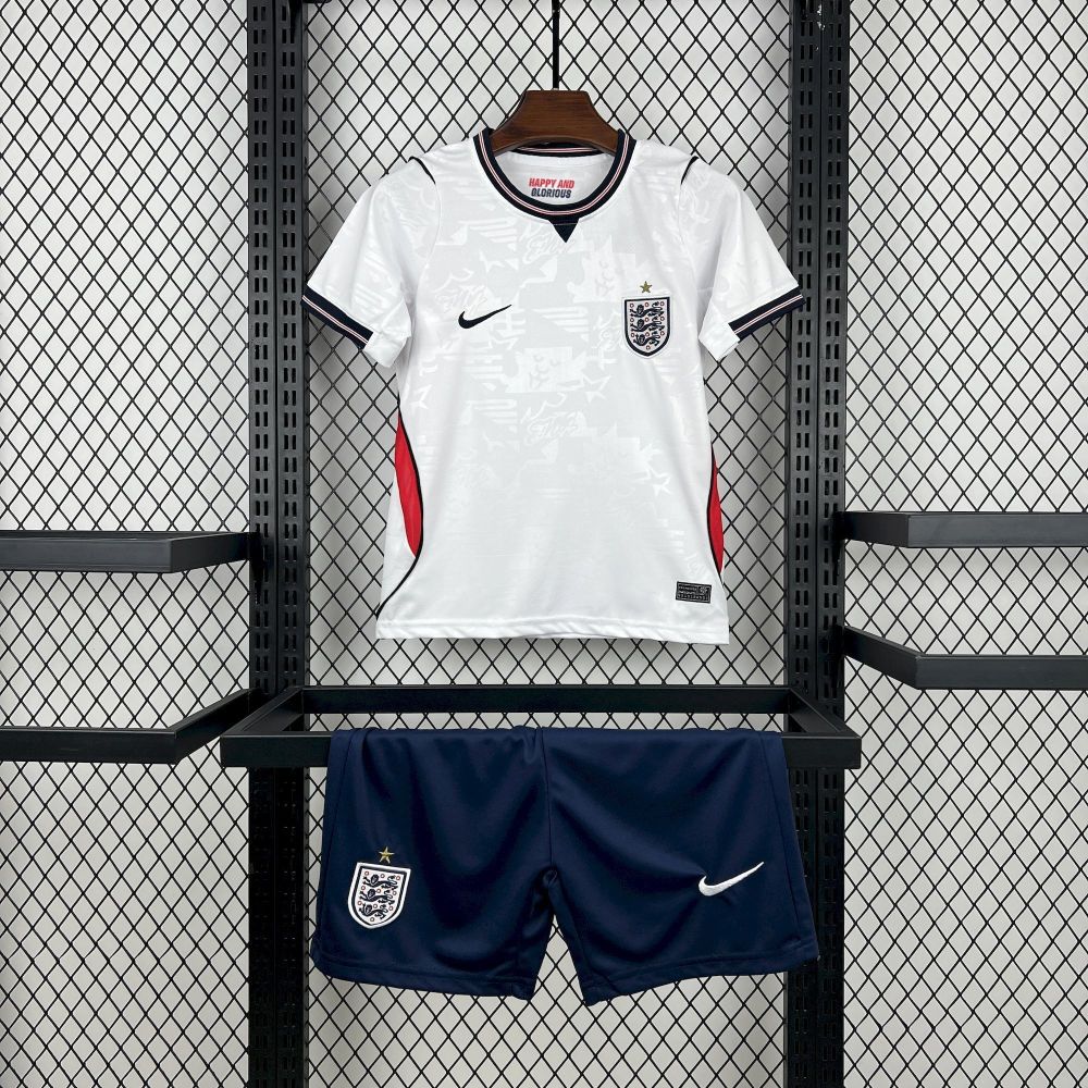2026 England Home Wolrd Cup Soccer Kids Kit Jersey+Shorts