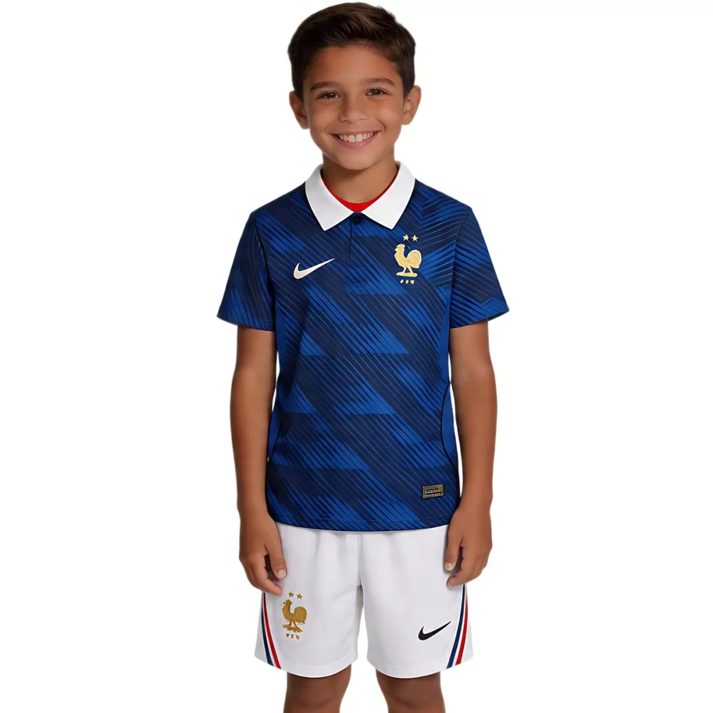 2026 France Home World Cup Soccer Kids Kit Jersey+Shorts