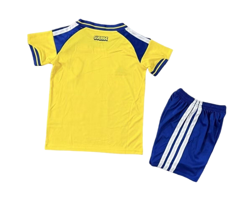2026 Sweden World Cup Home Football Kids Kit Jersey+Shorts