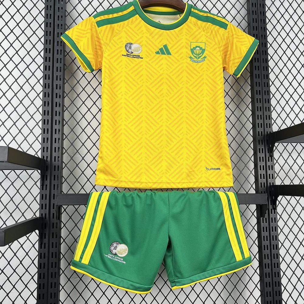2026 South Africa Home World Cup Soccer Kids Kit Jersey+Shorts