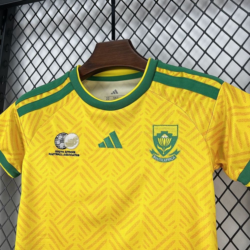 2026 South Africa Home World Cup Soccer Kids Kit Jersey+Shorts