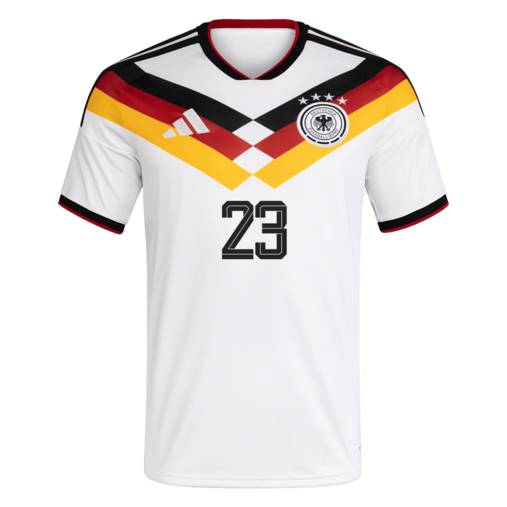 Germany National Team adidas Home Shirt 2026 with Nmecha 23 printing
